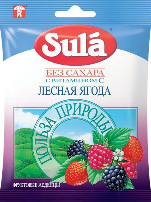 Sula Лесная ягода фруктовые леденцы, 60 г