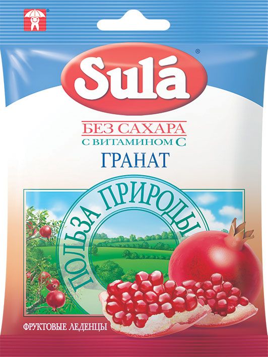 Sula Гранат фруктовые леденцы, 60 г