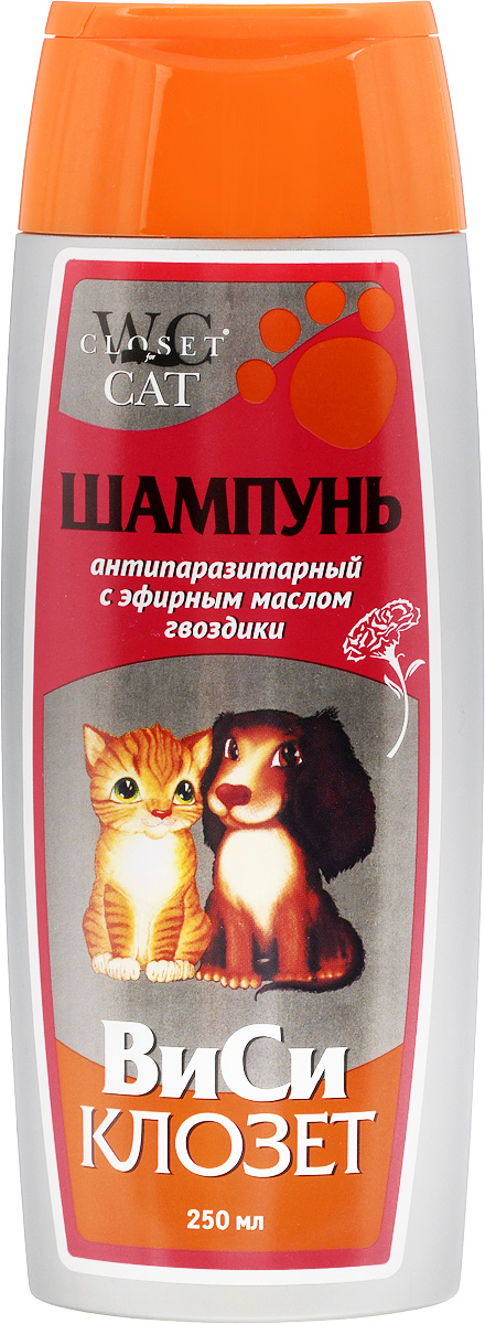 фото Шампунь для кошек и собак "ВиСи Клозет", антипаразитарный, с эфирным маслом гвоздики, 250 мл