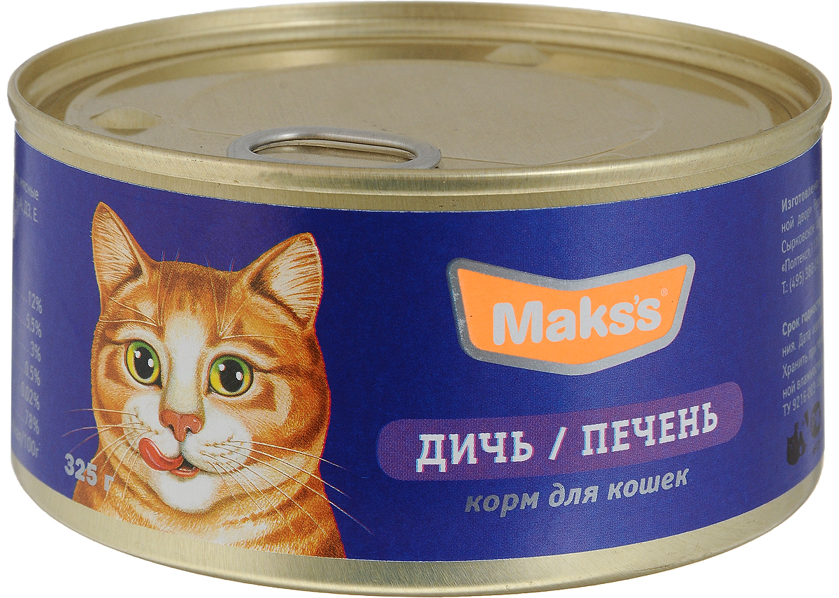 фото Консервы для кошек "Maks's", дичь и печень, 325 г