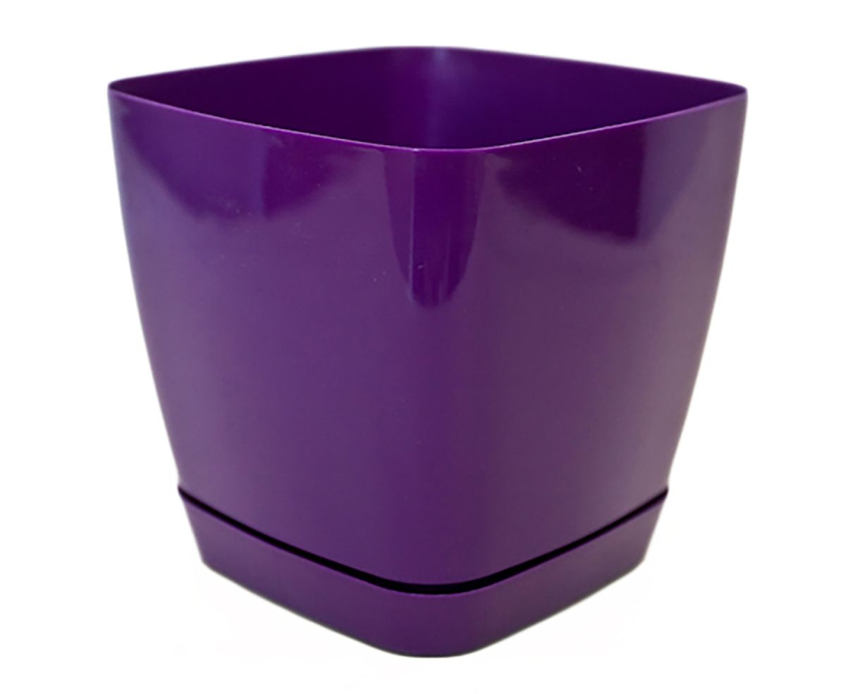 фото Горшок для цветов Form-Plastic "Тоскана", с поддоном, цвет: фиолетовый, 3,7 л