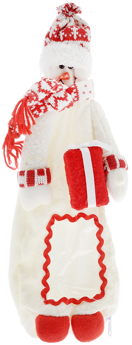 фото Упаковка для бутылки Mister Christmas "Снеговик", высота 38 см