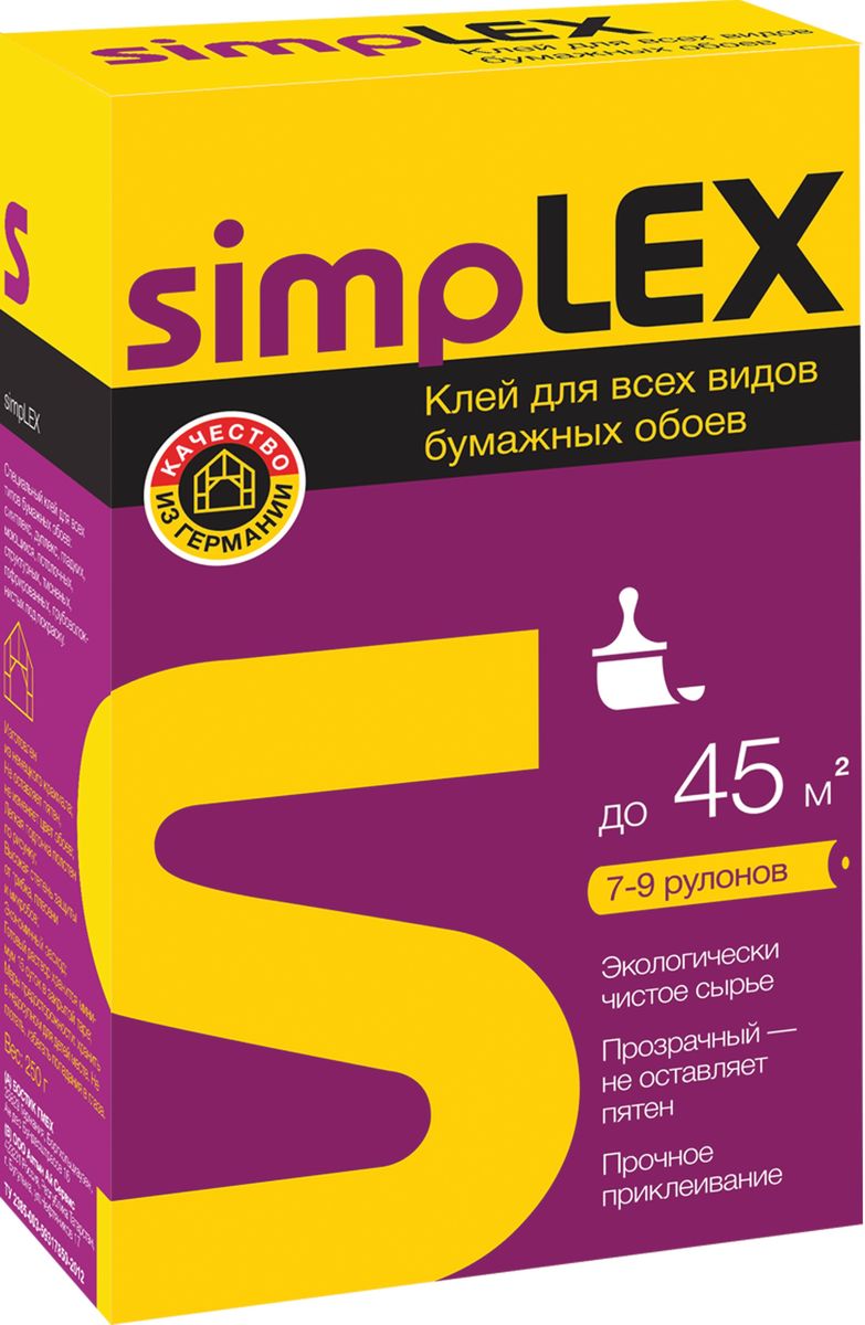 фото Клей для всех видов бумажных обоев Lex "Simplex", 0,250 кг