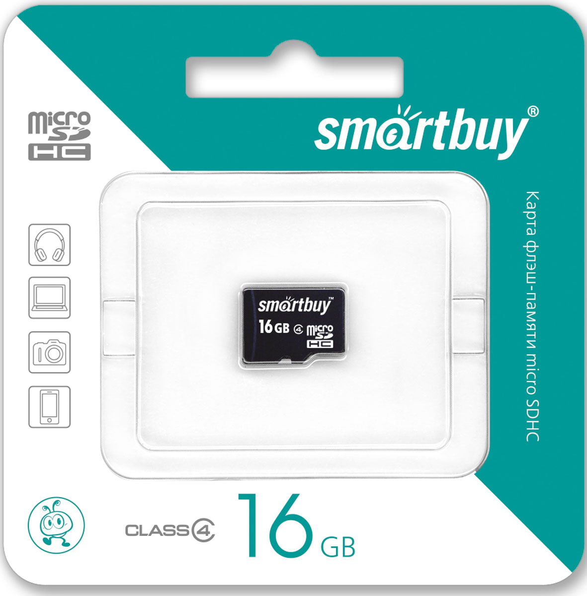 фото SmartBuy microSDHC Class 4 16GB карта памяти (без адаптера)