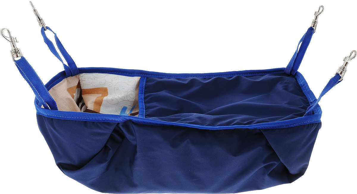 фото Гамак-кроватка для шиншилл и хорьков "ЗооМарк", подвесной, цвет: синий. Д-12С