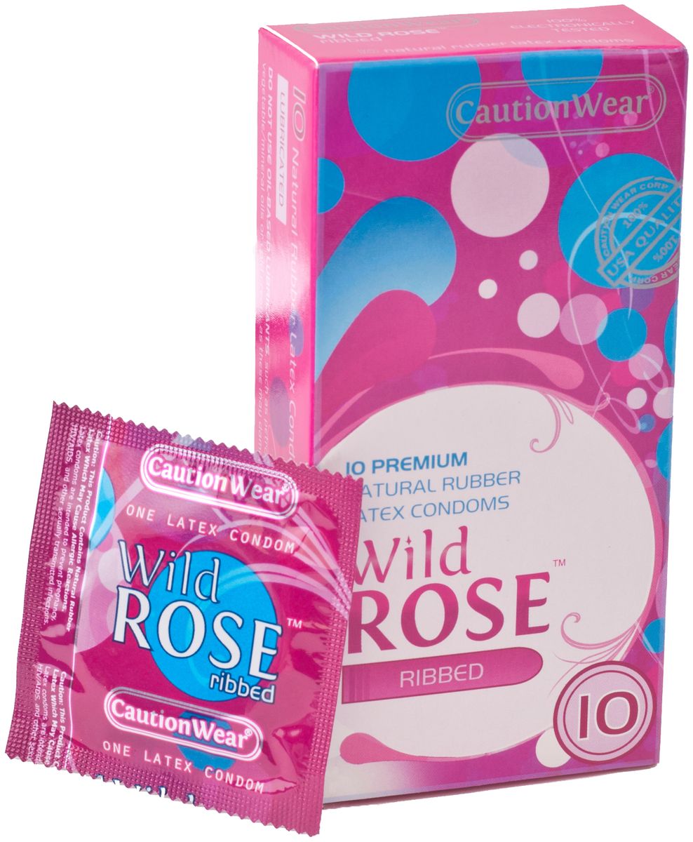 CautionWear Wild Rose Презервативы "Премиум", рифленные, с натуральным ...