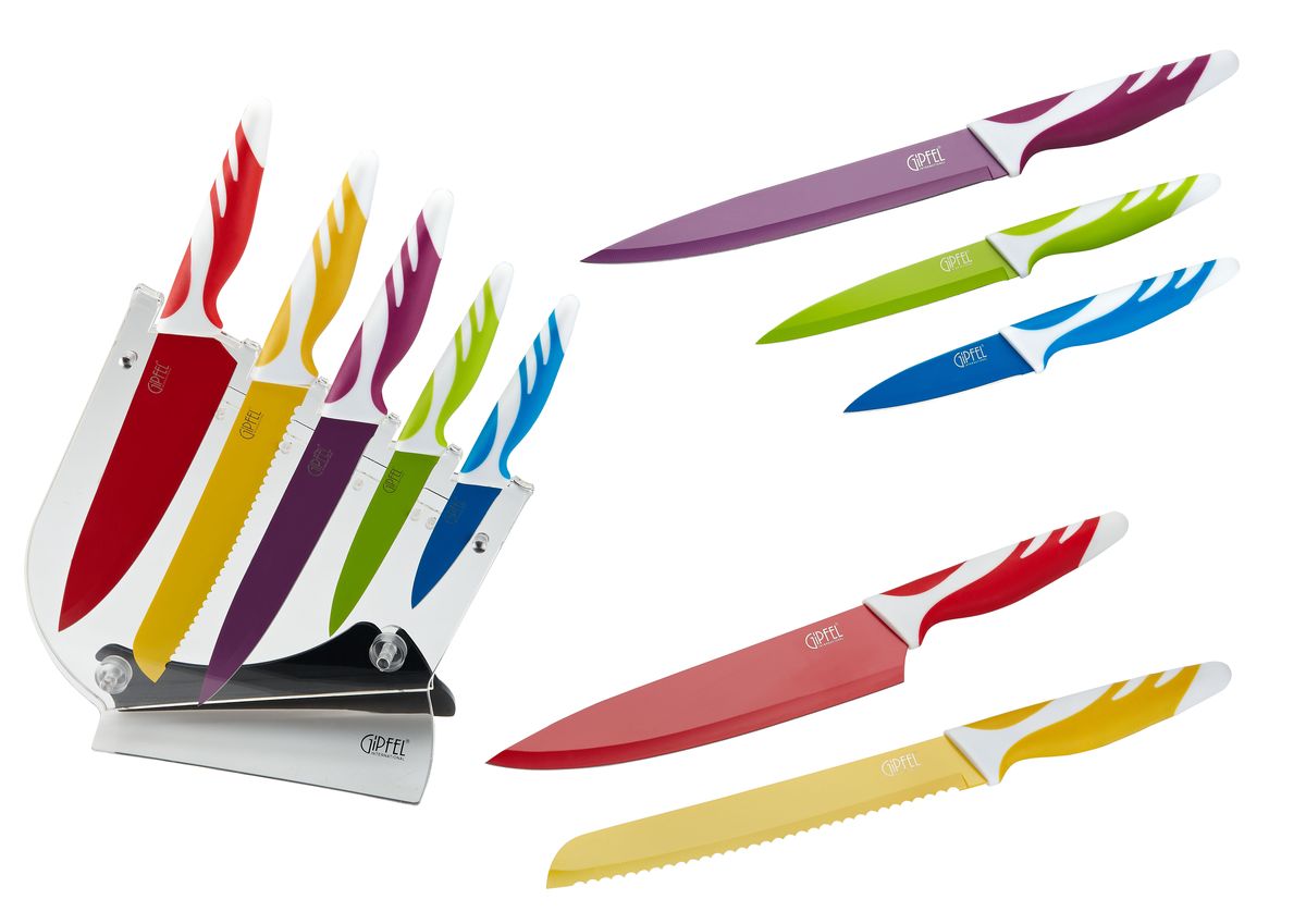 фото Набор ножей Gipfel "Rainbow", на подставке, 6 предметов