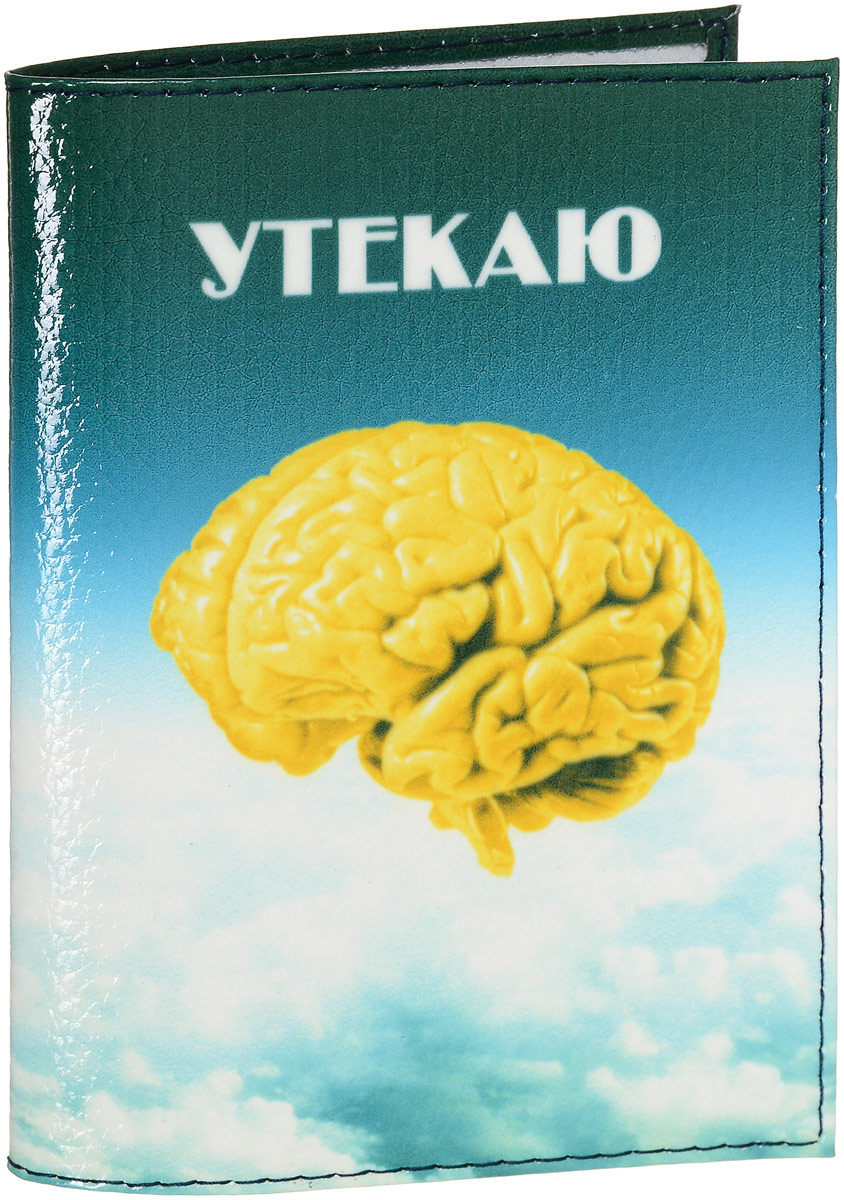 фото Обложка на паспорт Эврика "Утекаю", цвет: черный, желтый, голубой. 94214