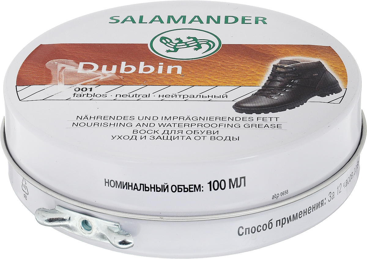 фото Воск Salamander "Dubbin", для гладкой кожи, цвет: бесцветный, 100 мл. 665677