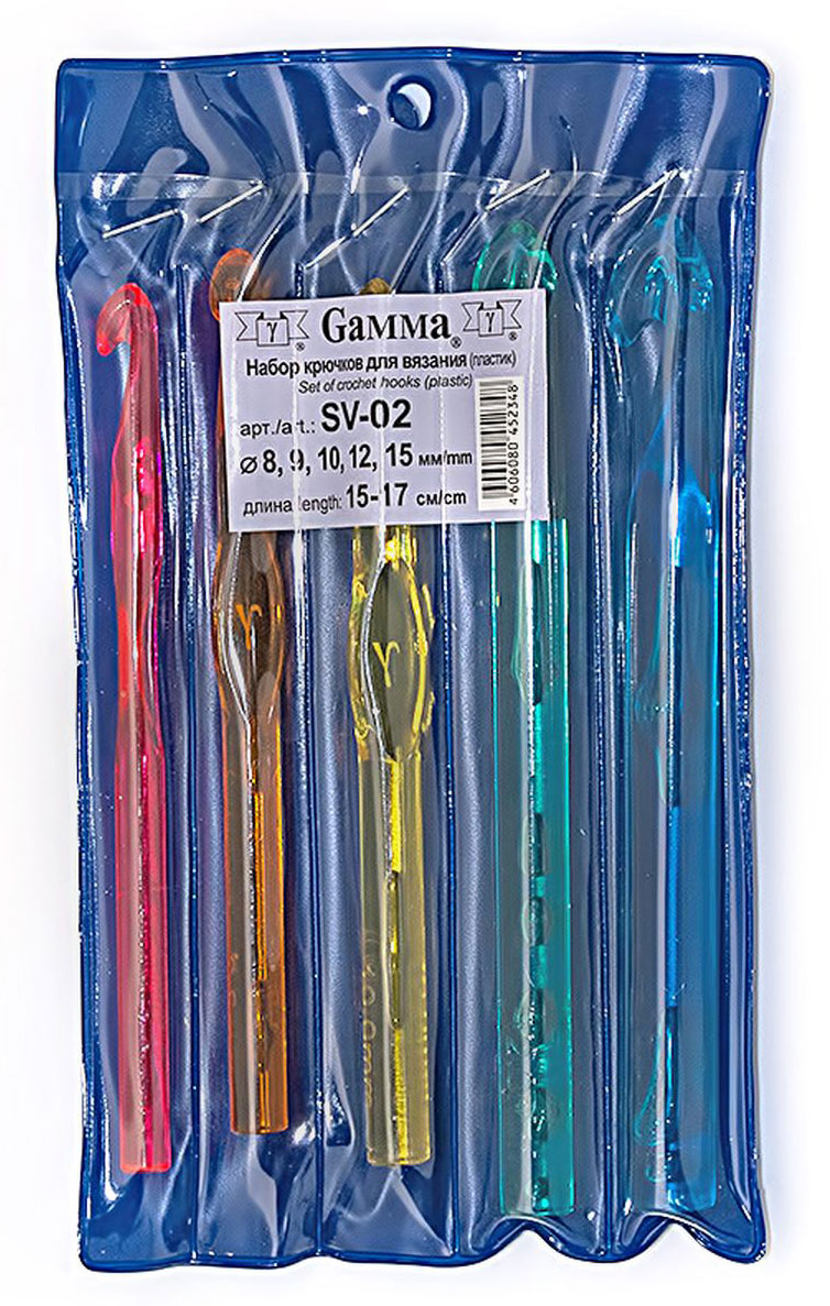 фото Набор крючков для вязания "Gamma", диаметр 8-15 мм, 5 шт