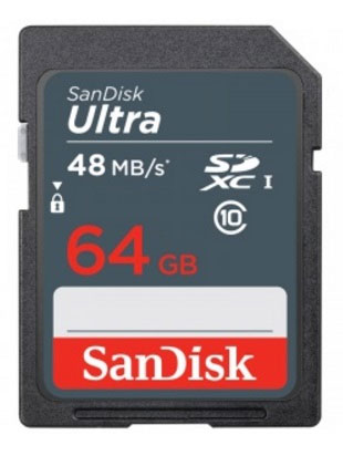 фото SanDisk Ultra SDXC UHS-I 64GB карта памяти (48 МБ/с)