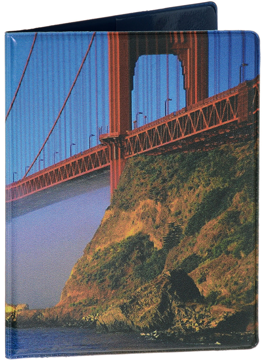 фото Обложка для паспорта Эврика "Мост", цвет: сиреневый, красный. 94379
