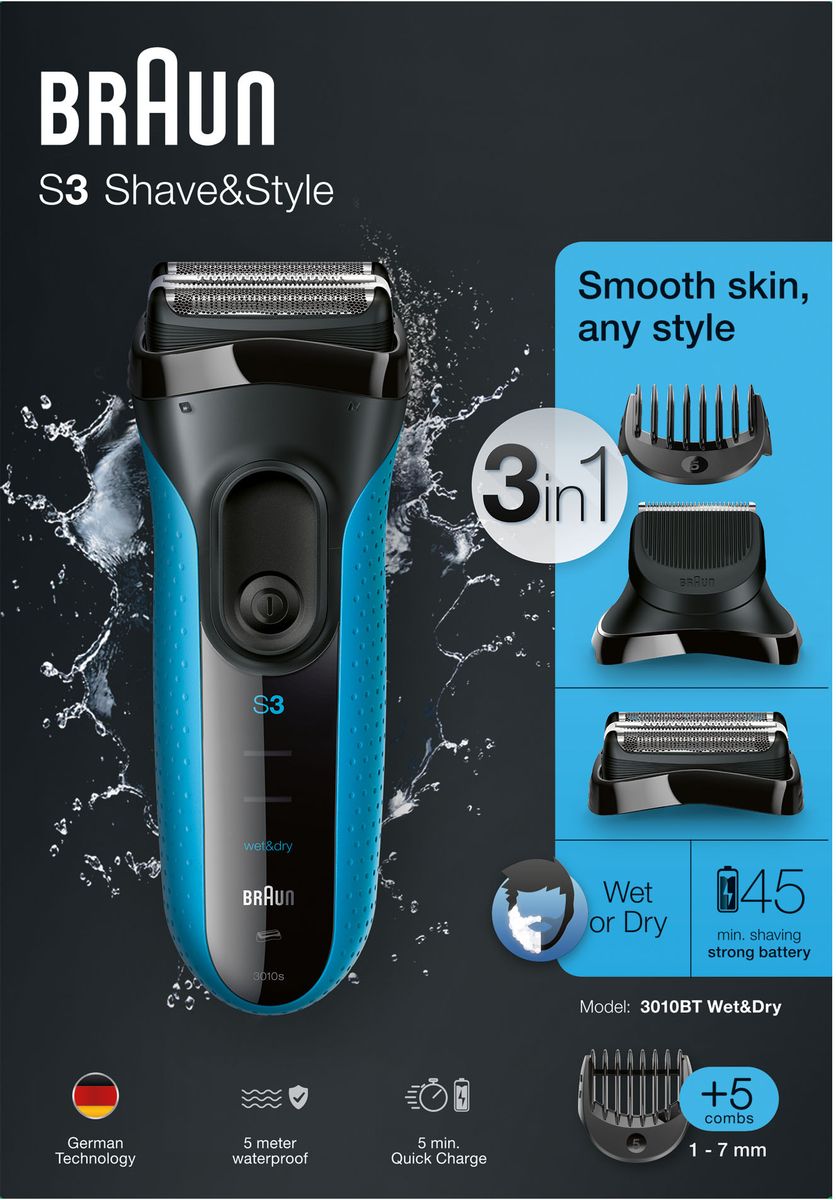 фото Электробритва Braun Series 3 Shave&Style 3010BT, 3010BT