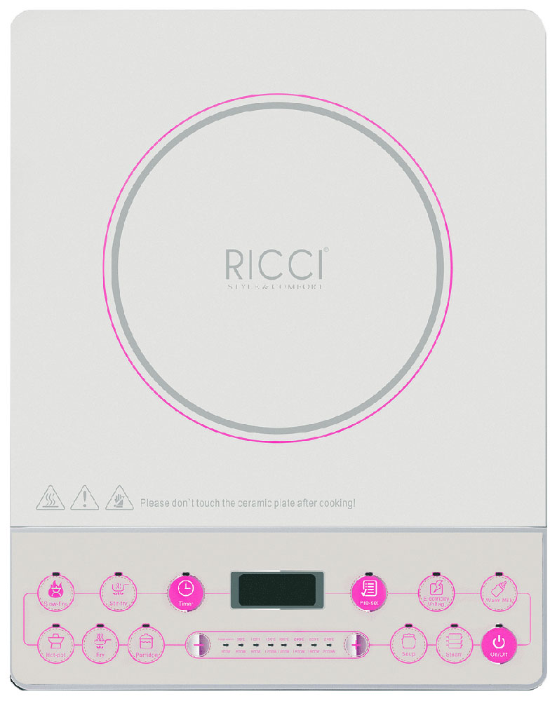 фото Настольная плита Ricci JDL-C21E3, White Pink индукционная