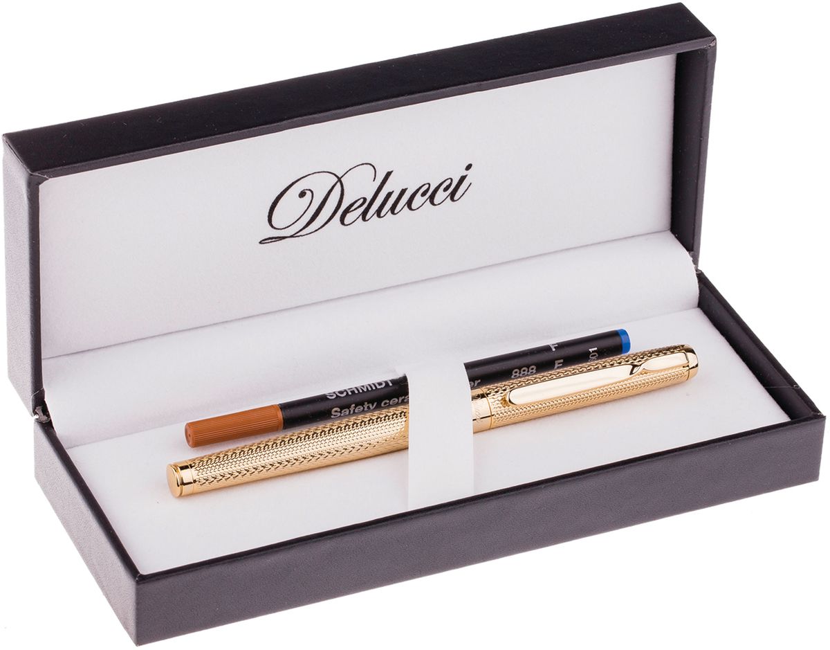 Подарочная ручка для мужчин. Ручка подарочная шариковая Delucci "Allegro". Ручка перьевая Delucci "Celeste". Шариковая ручка Delucci volta. Ручка перьевая Delucci "Celeste", черная, 0,8мм.