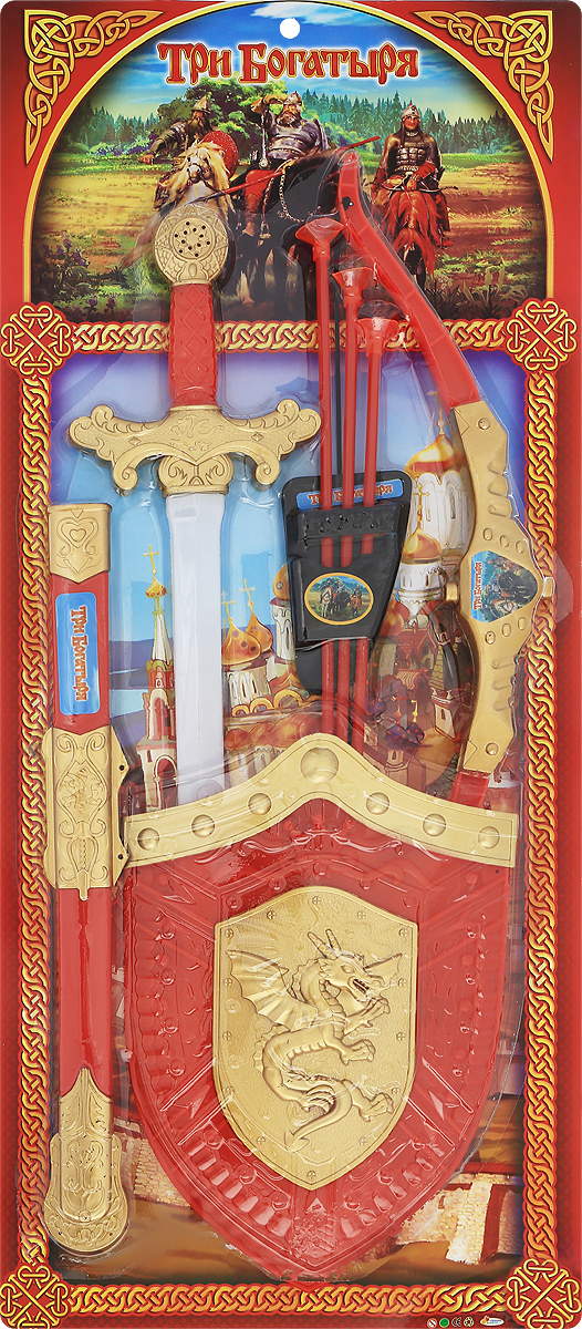 фото Играем вместе Набор оружия Три богатыря 8 предметов цвет красный золотистый