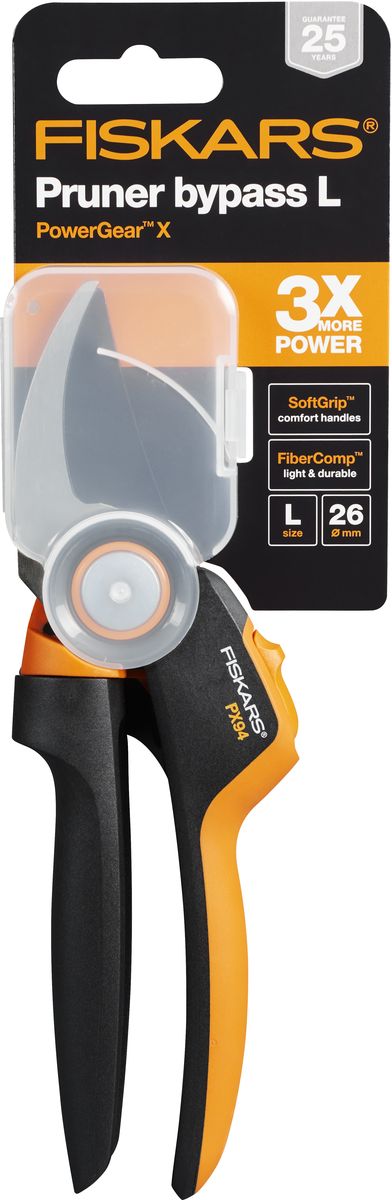 фото Секатор плоскостной Fiskars "PowerGear L PX94"