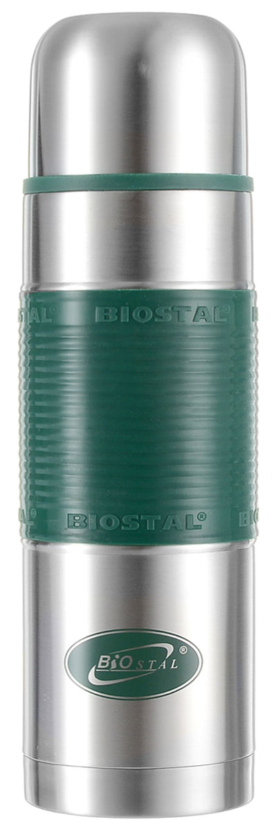 фото Термос Biostal "Flёr", цвет: стальной, зеленый, 750 мл