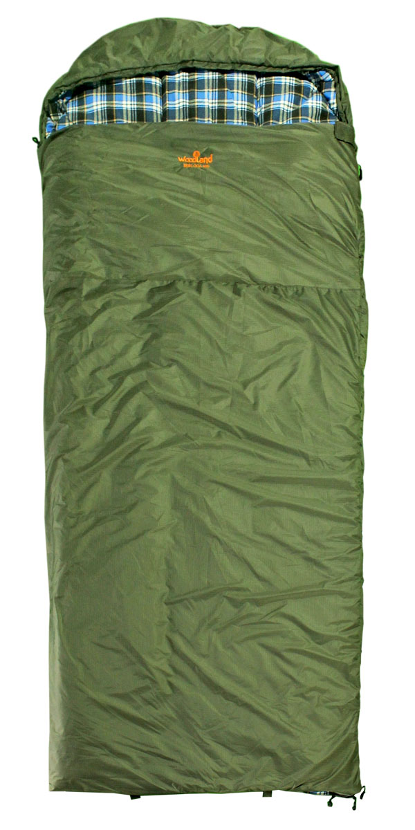 фото Спальный мешок Woodland "Berloga 400 R", правосторонняя молния, цвет: хаки
