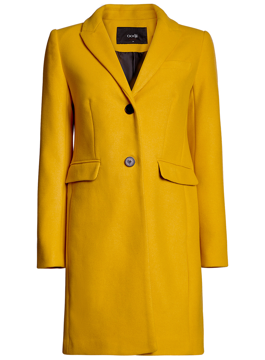 Желтое пальто с мехом