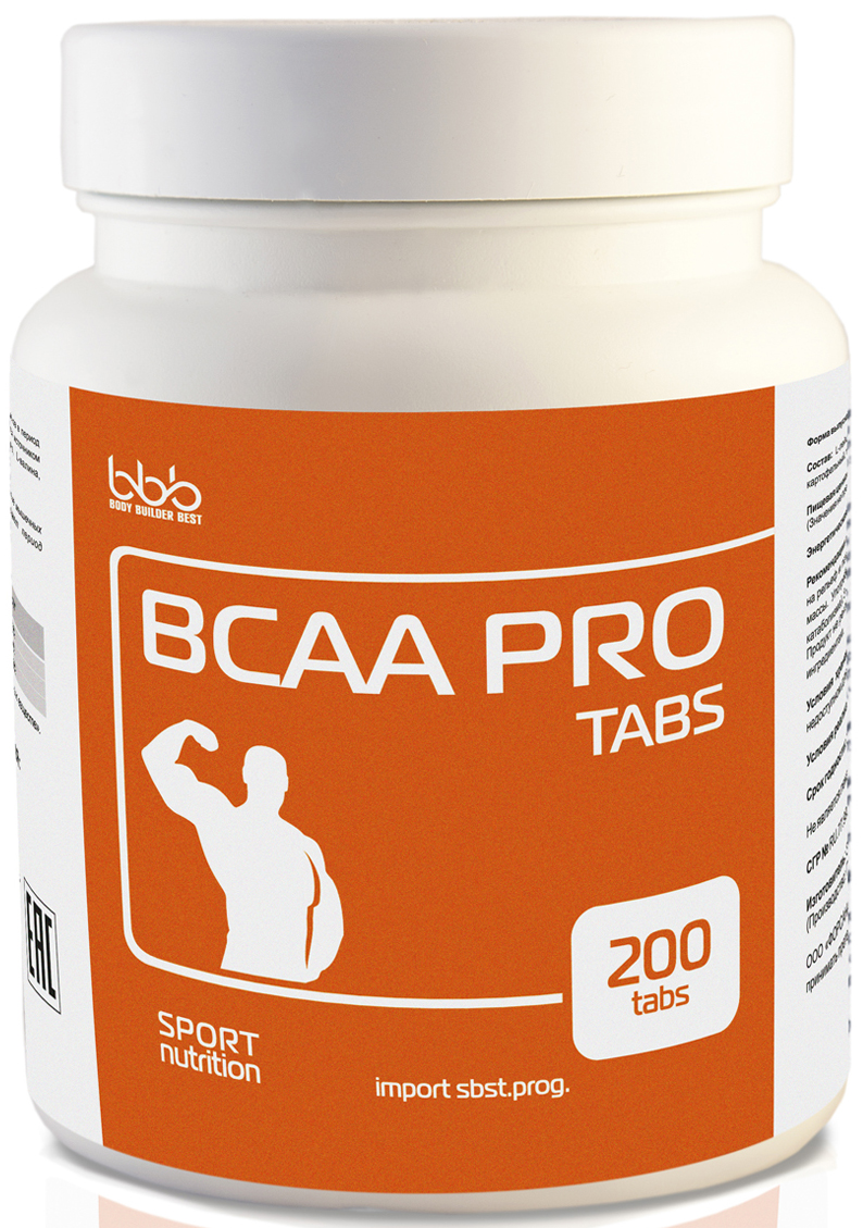 фото Комплекс аминокислот bbb "ВСАА Pro Tabs", 200 таблеток Bbb (body builder best)