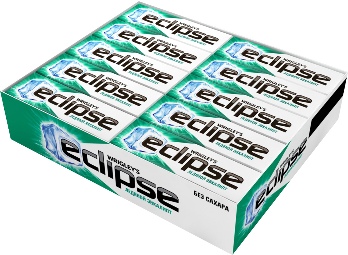 Eclipse "ледяной эвкалипт" жевательную резинку без сахара, 30 пачек по ...