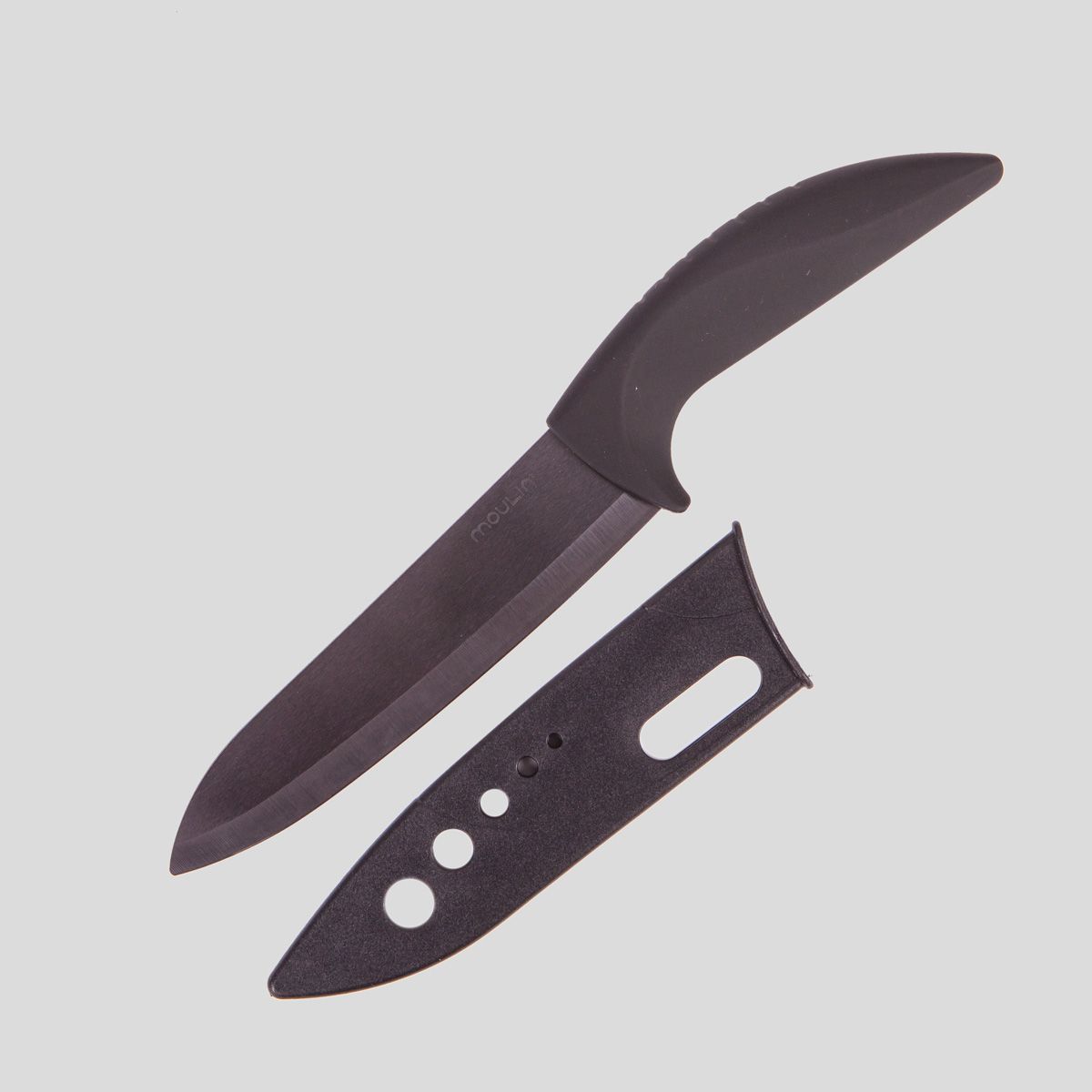 фото Нож керамический "MoulinVilla", цвет: черный, длина лезвия 16 см