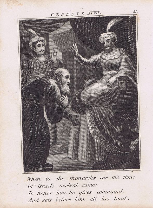 фото Библия. Отец приводит Иосифа к фараону. Офорт. Англия, Лондон, ок. 1850 года