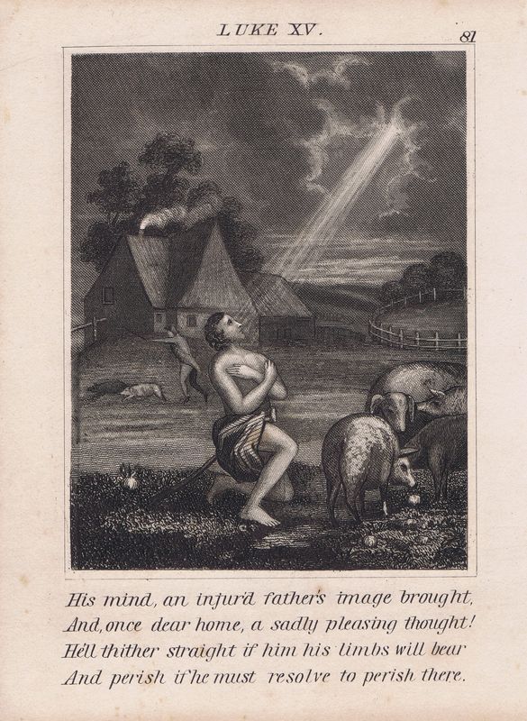 фото Библия. Нищета блудного сына. Офорт. Англия, Лондон, ок. 1850 года