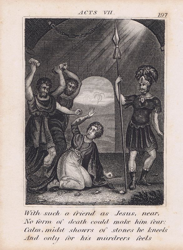 фото Библия. Побиение камнями Святого Стефана. Офорт. Англия, Лондон, ок. 1850 года