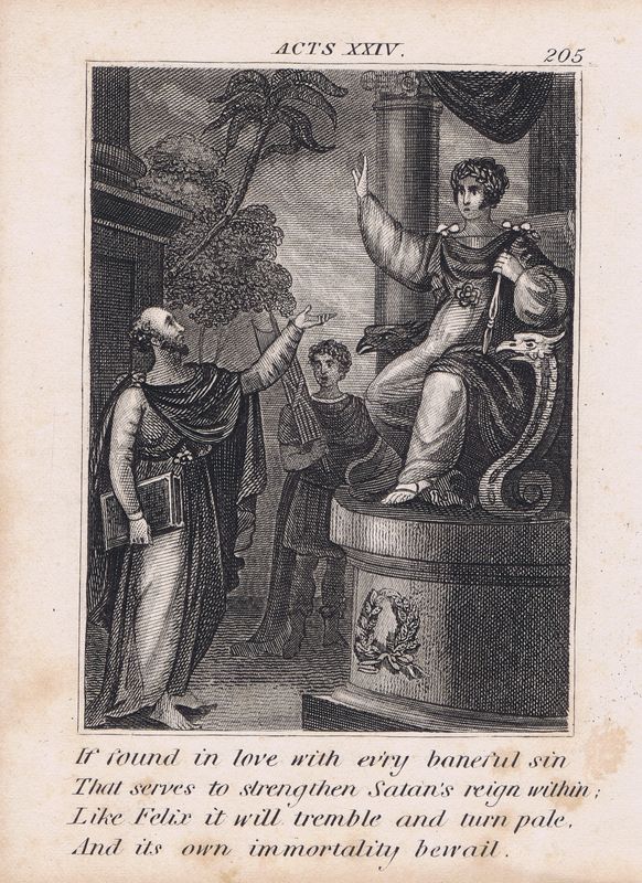 фото Библия. Святой Павел перед Феликсом. Офорт. Англия, Лондон, ок. 1850 года