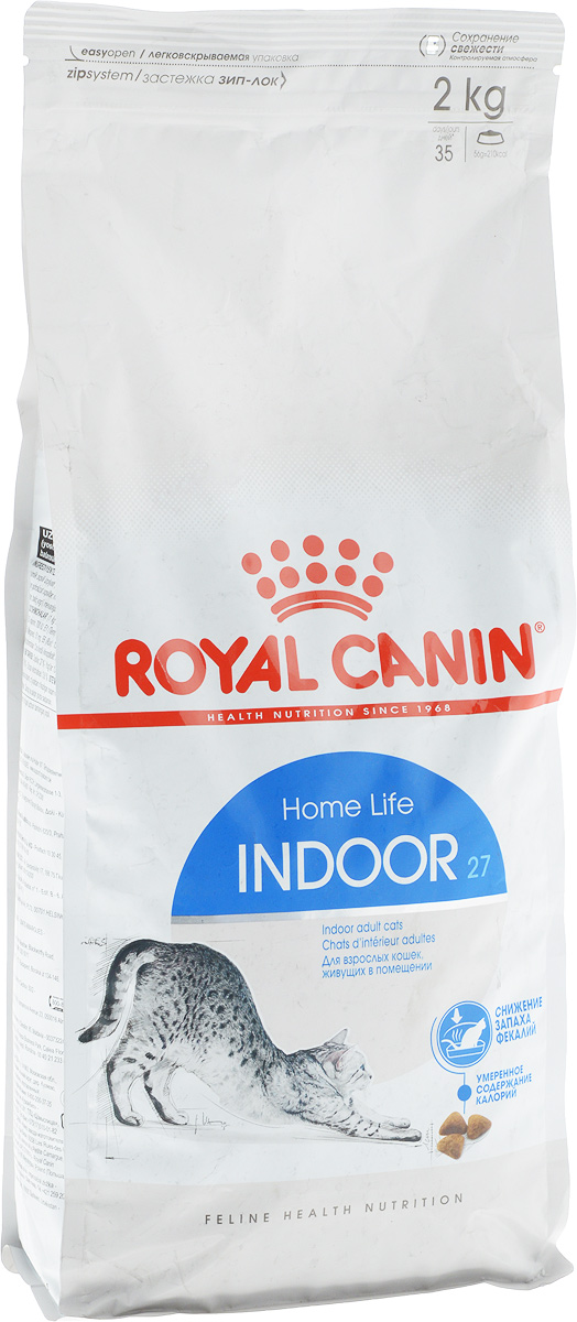 фото Корм сухой Royal Canin "Indoor 27", для кошек в возрасте от 1 года до 7 лет, живущих в помещении, для ослабления запаха фекалий, 2 кг