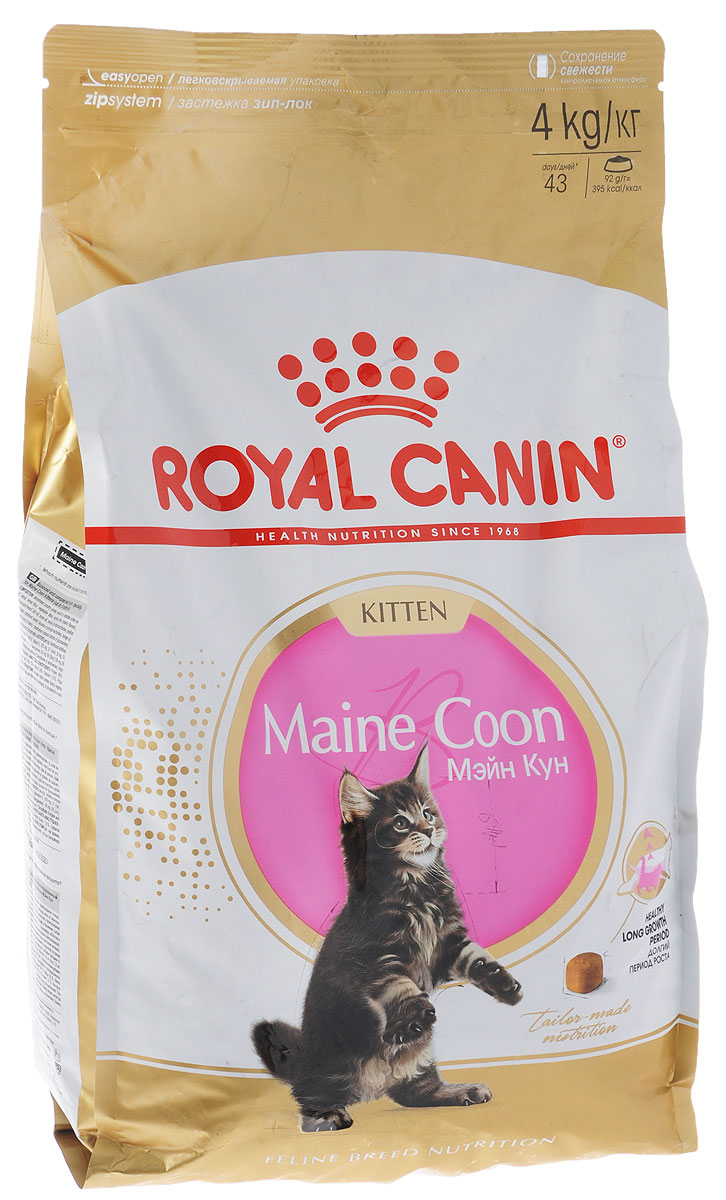 фото Корм сухой Royal Canin "Maine Coon Kitten", для котят породы мейн-кун в возрасте от 3 до 15 месяцев, 4 кг