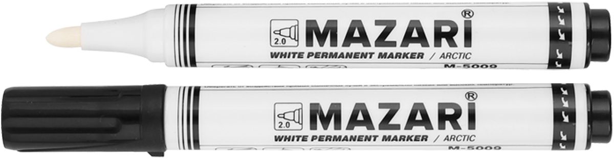 Mazari Маркер перманентный Arctic перезаправляемый цвет белый