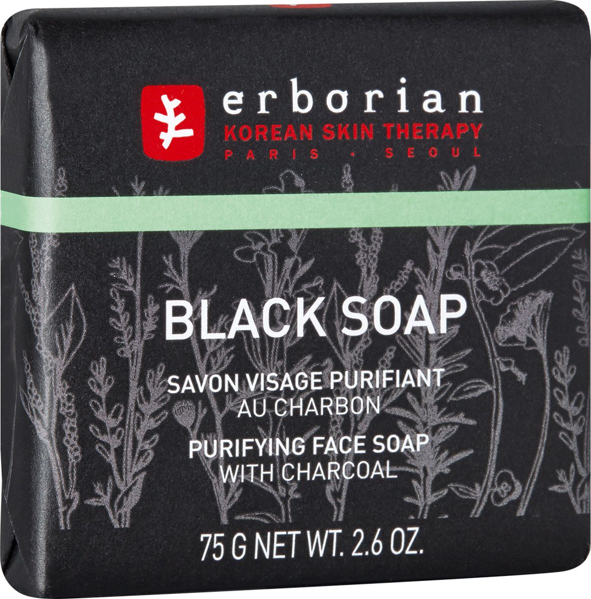 Erborian Черное мыло для лица с углем 75 г
