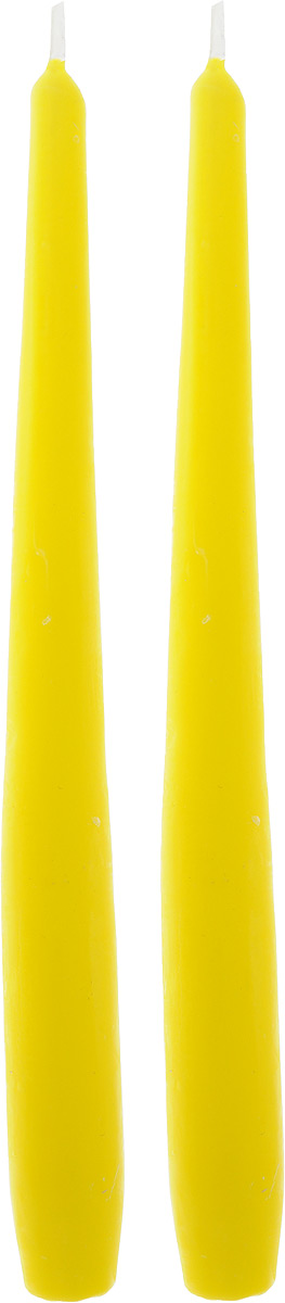 фото Набор декоративных свечей "Омский cвечной завод", цвет: желтый, высота 25 см, 2 шт Омский свечной завод
