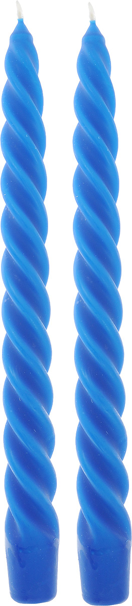 фото Набор декоративных свечей "Омский свечной завод", цвет: синий, высота 24 см, 2 шт