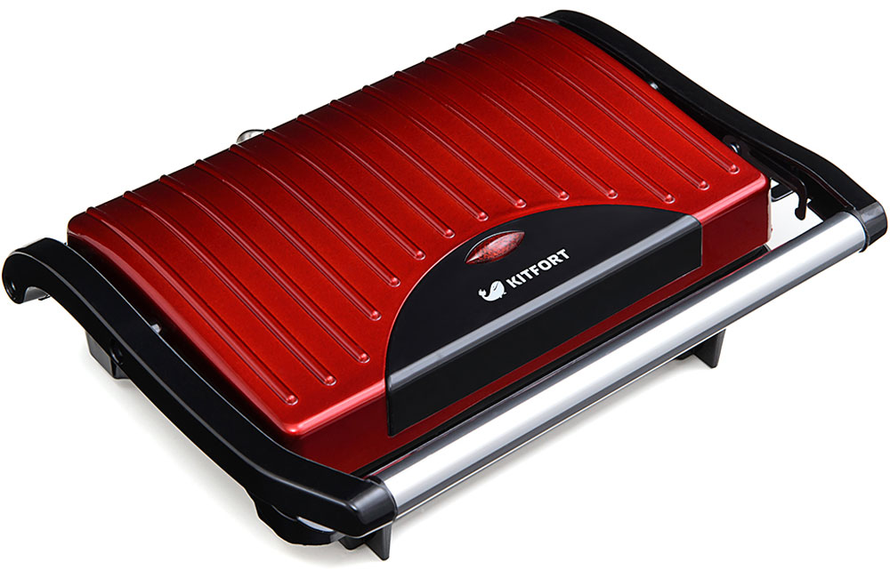 Сэндвичница Kitfort KT-1609 Panini Maker 640Вт красный/черный