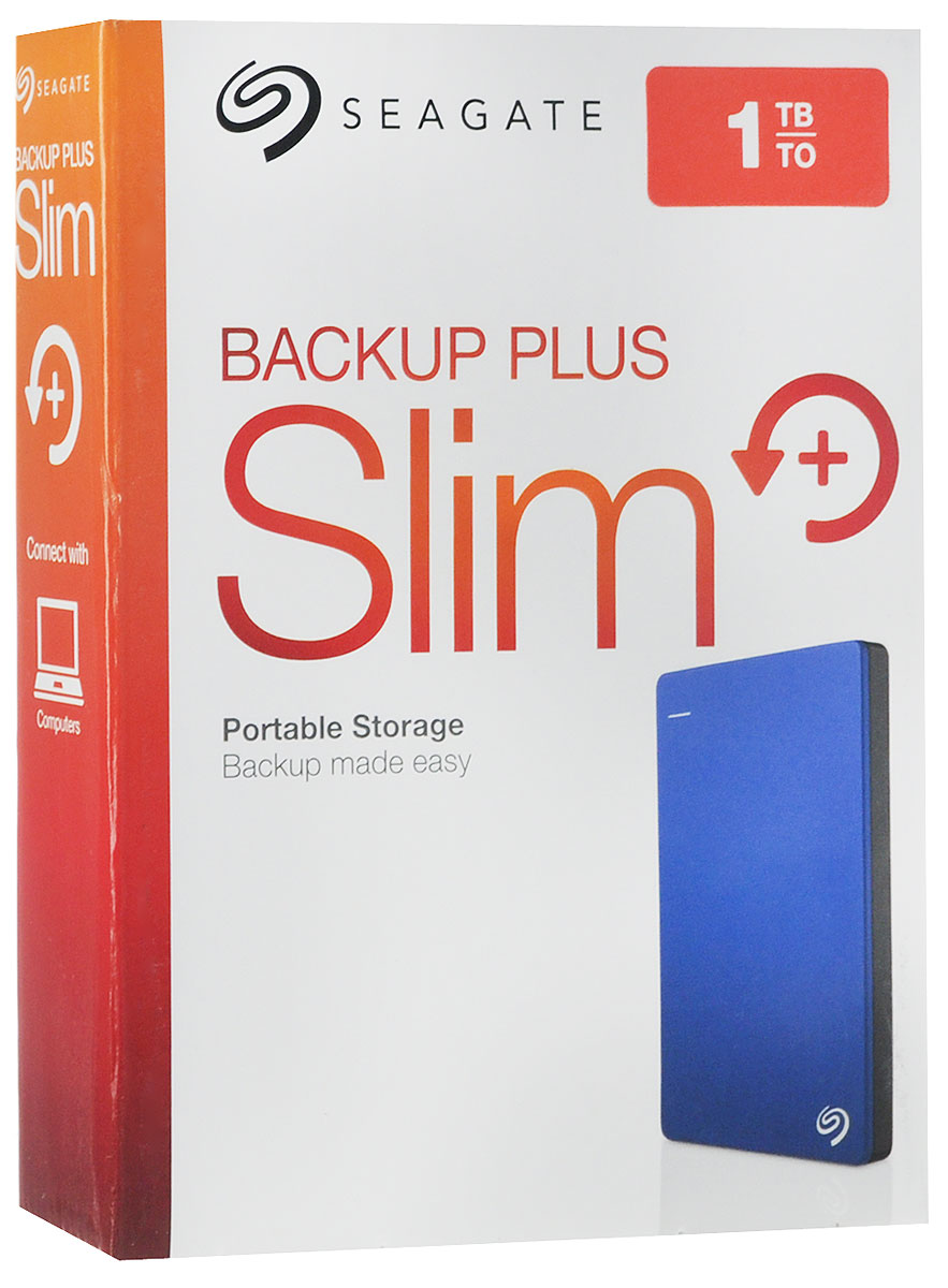 фото Seagate Backup Plus Portable Slim 1TB USB3.0, Blue (STDR1000202) внешний жесткий диск