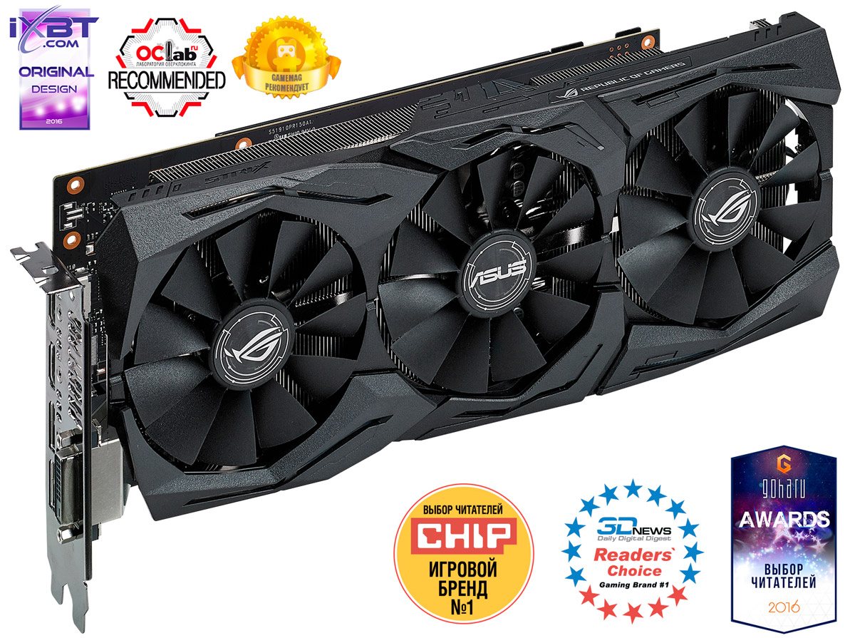 фото Видеокарта ASUS Strix GeForce GTX 1070 O8G Gaming 8GB