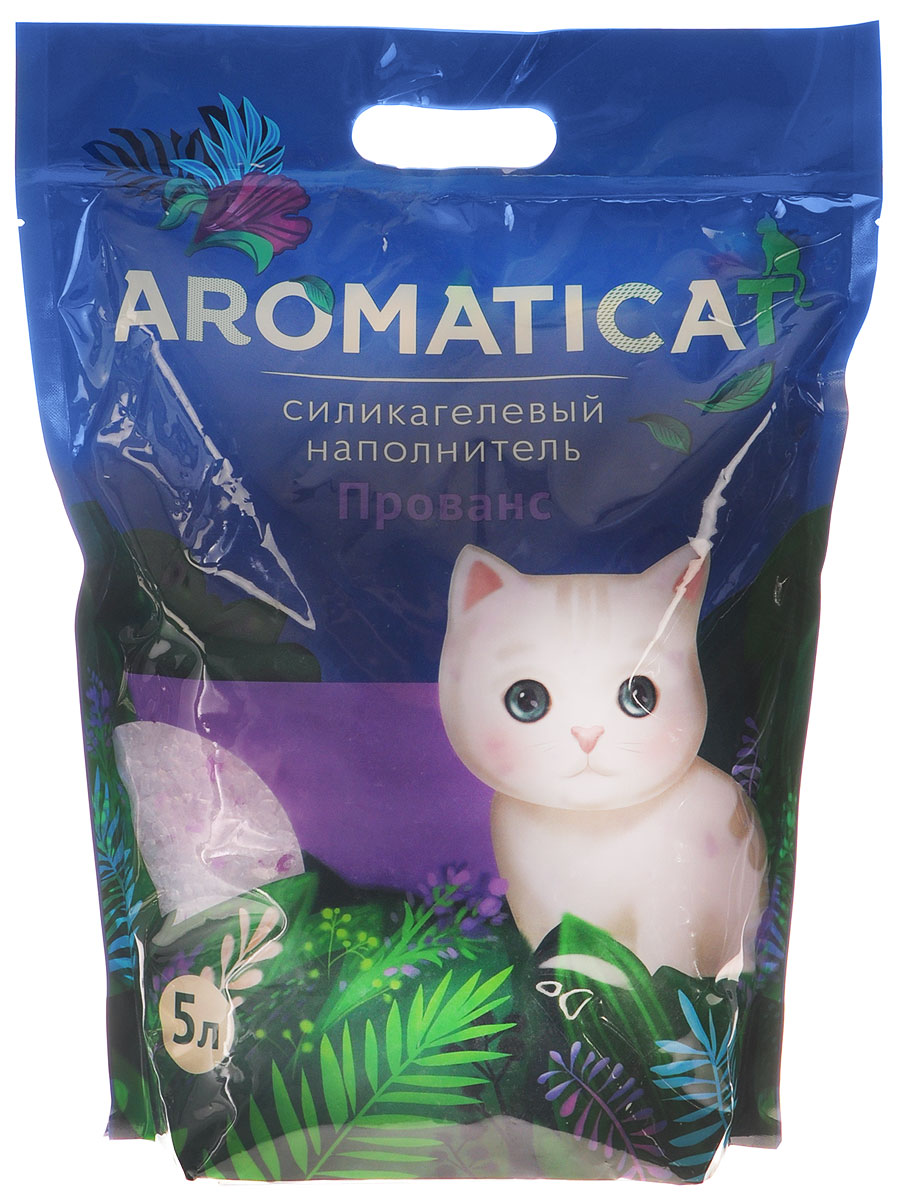 фото Наполнитель для кошачьего туалета Aromaticat "Прованс", силикагелевый, с ароматом лаванды, 5 л