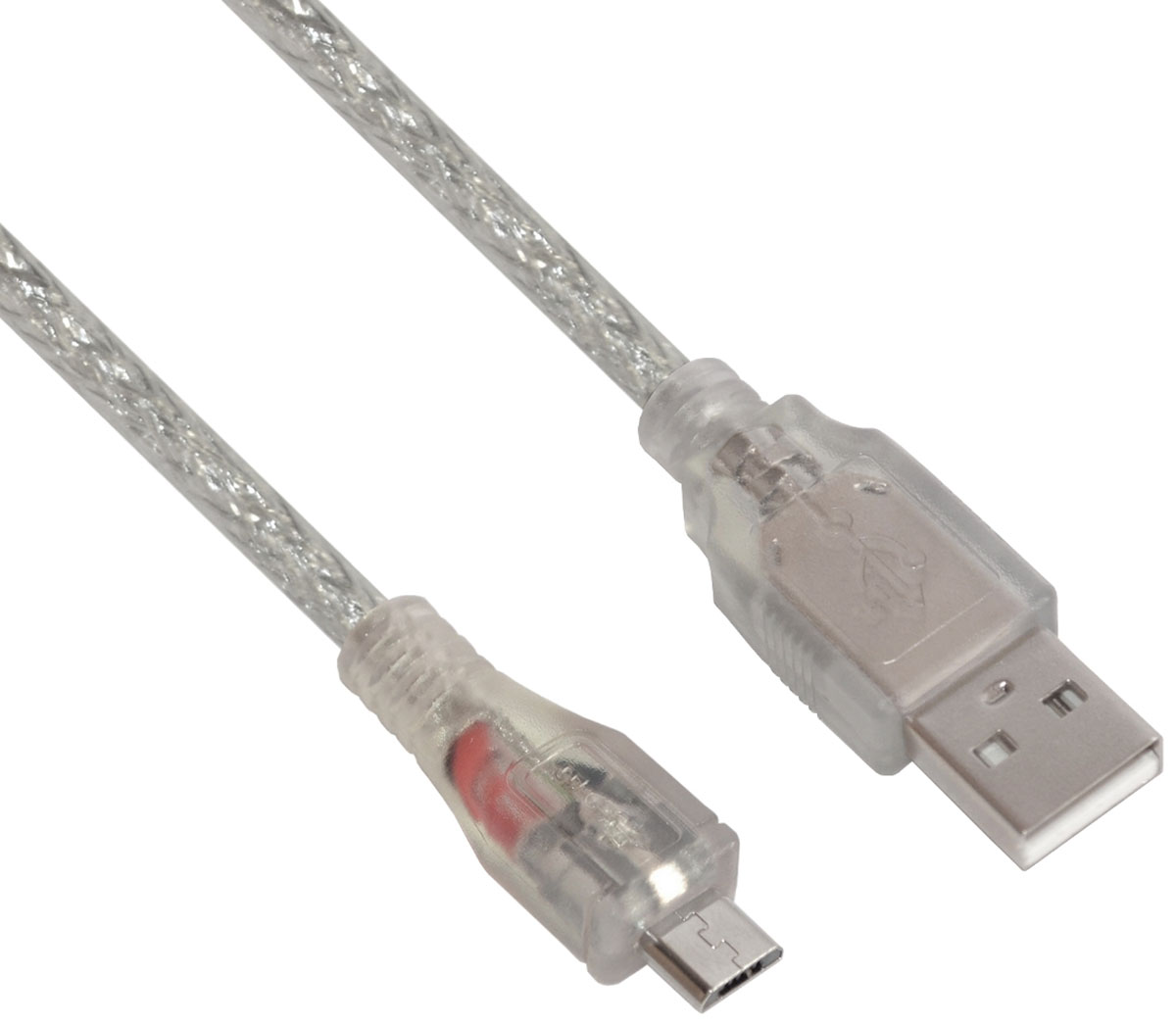 фото Greenconnect GCR-UA2MCB2-BD2S, Clear кабель microUSB-USB (0,75 м)