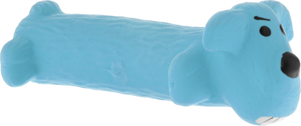 фото Игрушка Multipet "Собака", с пищалкой, цвет: голубой, длина 15 см