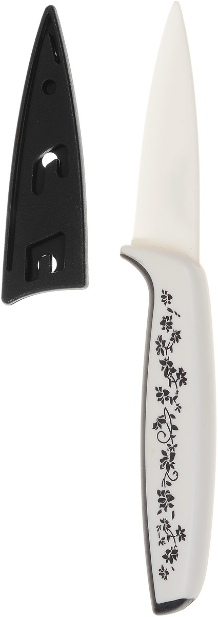 фото Нож для чистки "Winner", керамический, цвет: черный, белый, длина лезвия 7,3 см