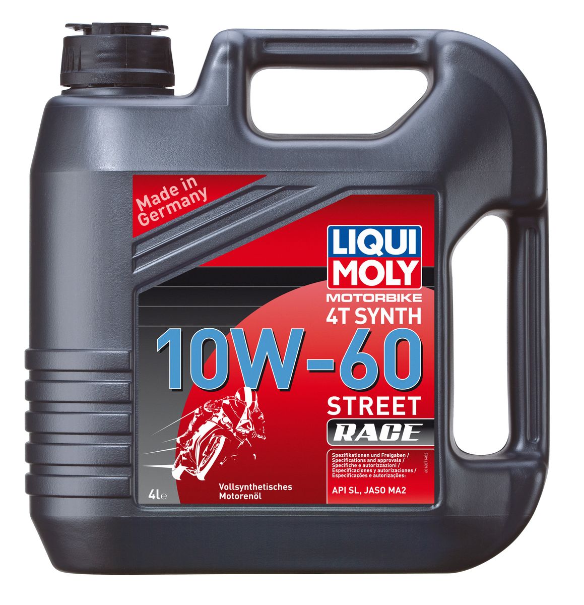 фото Масло моторное Liqui Moly "Motorbike 4T Synth Street Race", синтетическое, 10W-60, 4 л