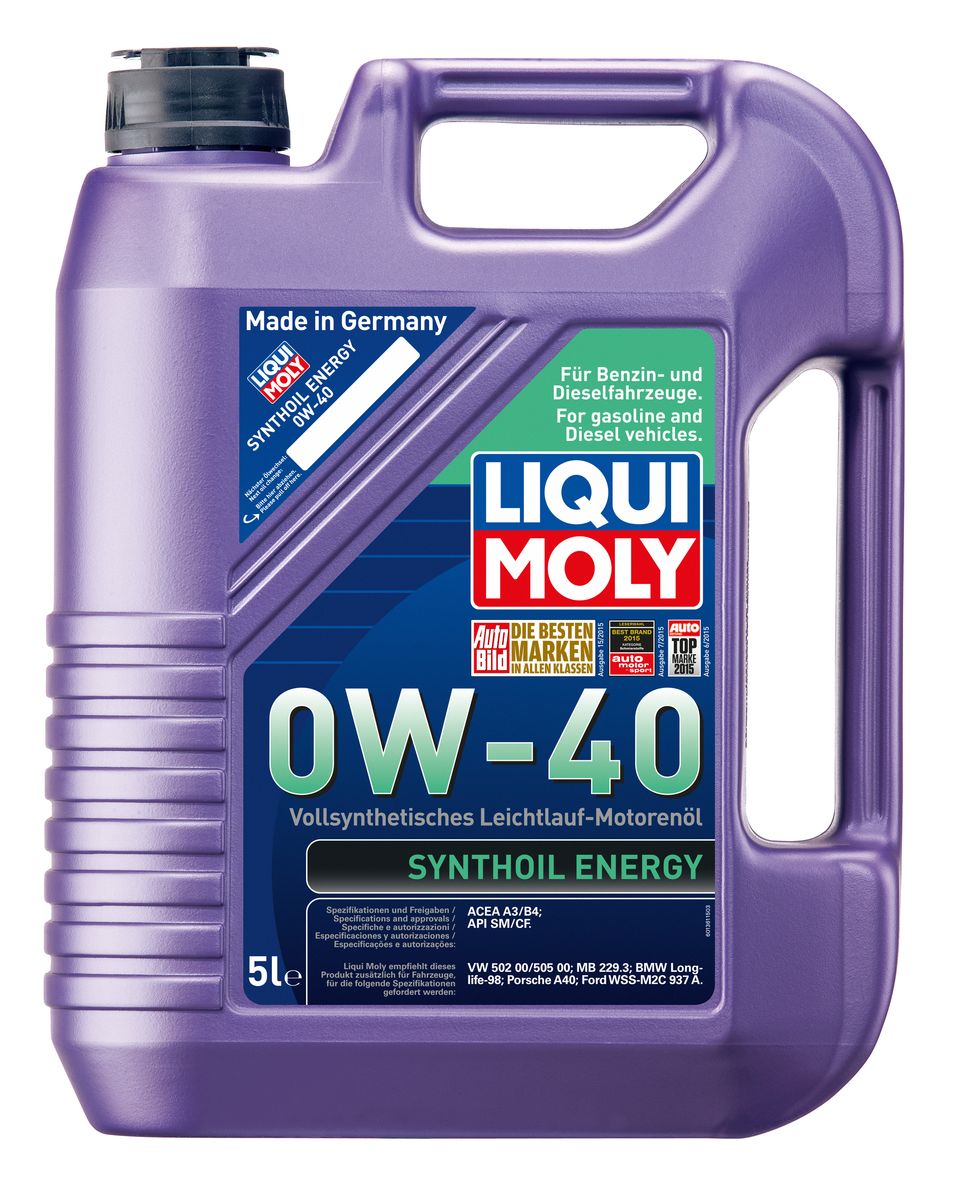 фото Масло моторное Liqui Moly "Synthoil Energy", синтетическое, 0W-40, 5 л