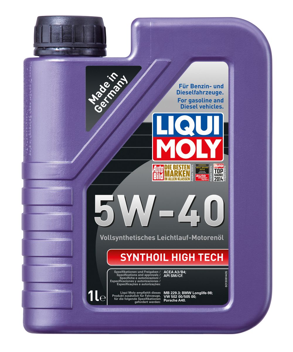 Масло моторное Liqui Moly "Synthoil High Tech", синтетическое, 5W-40, 1 л