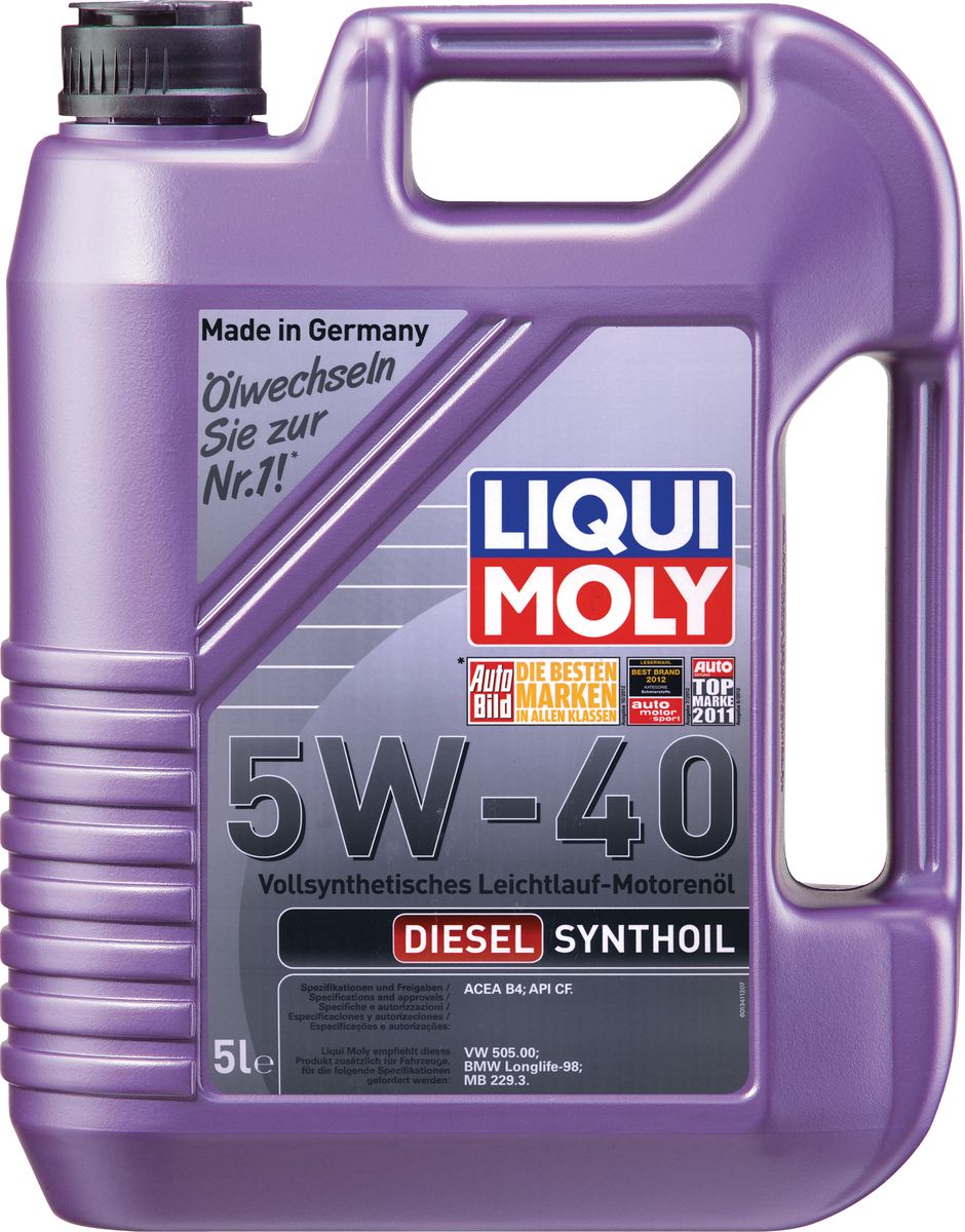 фото Масло моторное Liqui Moly "Diesel Synthoil", синтетическое, 5W-40, 5 л