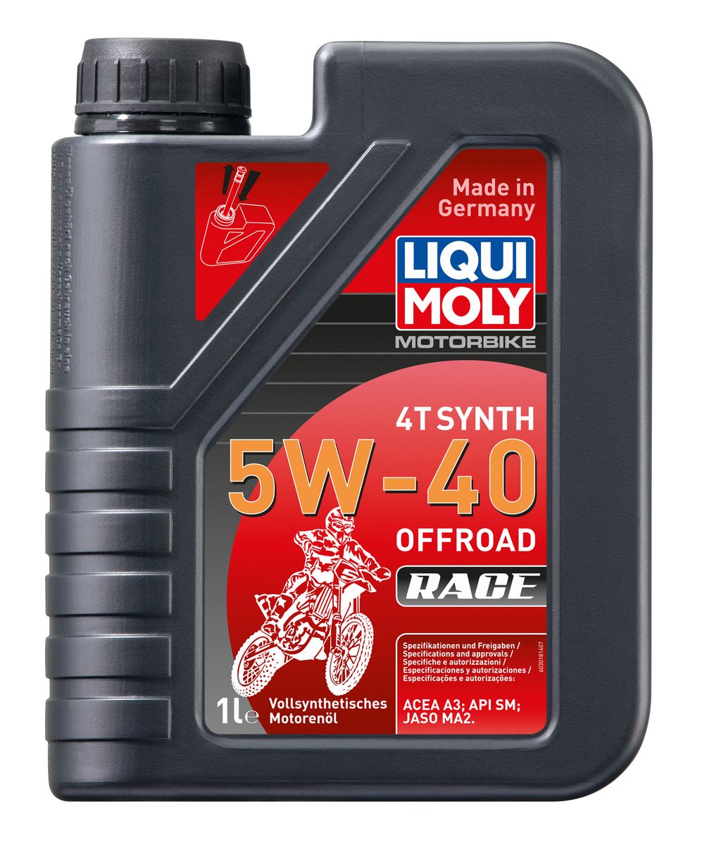 фото Масло моторное Liqui Moly "Motorbike 4T Synth Offroad Race", синтетическое, 5W-40, 1 л