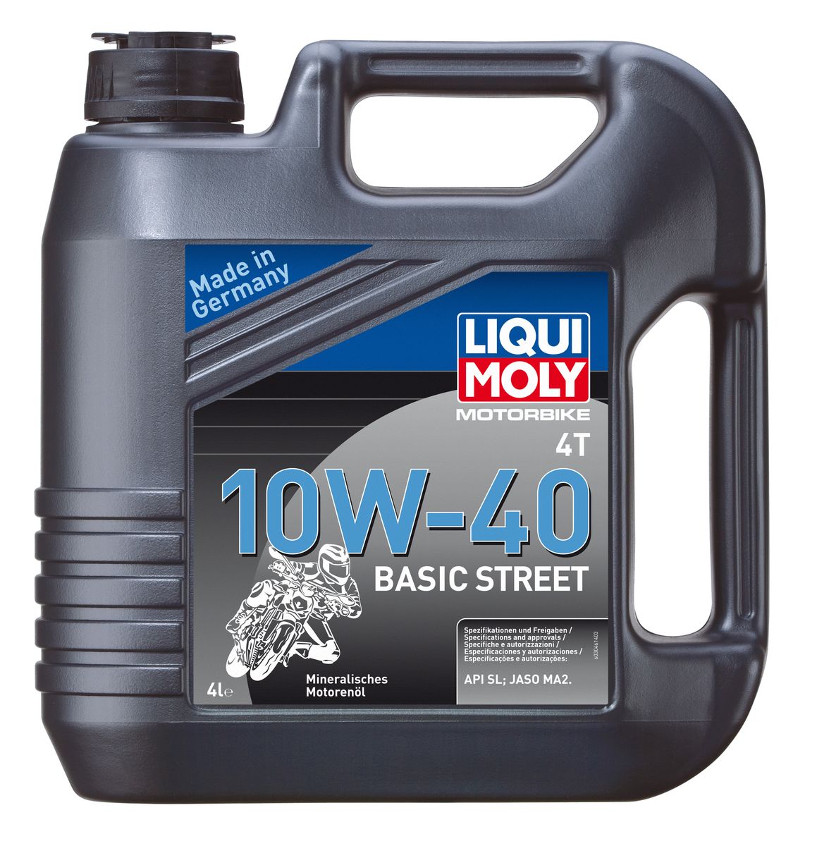 фото Масло моторное Liqui Moly "Motorbike 4T Basic Street", минеральное, 10W-40, 4 л